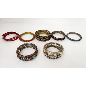 Vintage Bangle Bracelet Set Lot Of 30 Multicolored From Goa, India